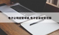 电子公司经营项目,电子企业经营范围