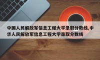 中国人民解放军信息工程大学录取分数线,中华人民解放军信息工程大学录取分数线