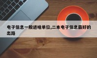 电子信息一般进啥单位,二本电子信息最好的出路