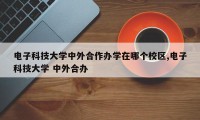 电子科技大学中外合作办学在哪个校区,电子科技大学 中外合办