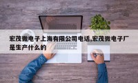 宏茂微电子上海有限公司电话,宏茂微电子厂是生产什么的