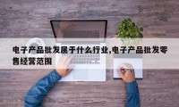电子产品批发属于什么行业,电子产品批发零售经营范围