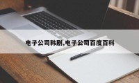 电子公司韩剧,电子公司百度百科