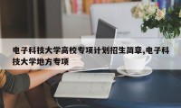 电子科技大学高校专项计划招生简章,电子科技大学地方专项