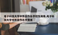 电子科技大学中外合作办学招生简章,电子科技大学中外合作办学费用