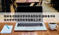 桂林电子科技大学中外合作办学,桂林电子科技大学中外合作办学在哪儿上学