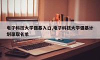 电子科技大学强基入口,电子科技大学强基计划录取名单