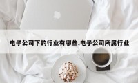 电子公司下的行业有哪些,电子公司所属行业