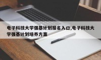 电子科技大学强基计划报名入口,电子科技大学强基计划培养方案