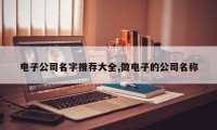 电子公司名字推荐大全,做电子的公司名称