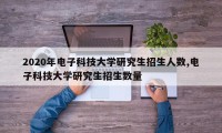 2020年电子科技大学研究生招生人数,电子科技大学研究生招生数量