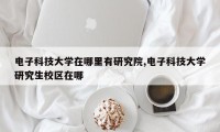 电子科技大学在哪里有研究院,电子科技大学研究生校区在哪