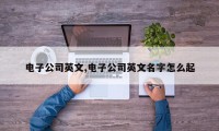 电子公司英文,电子公司英文名字怎么起