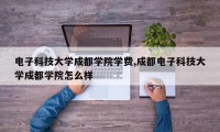 电子科技大学成都学院学费,成都电子科技大学成都学院怎么样